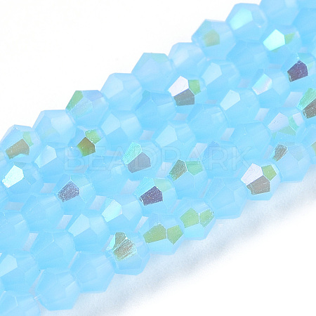 Imitation Jade Electroplate Glass Beads Strands EGLA-A039-J2mm-L03-1