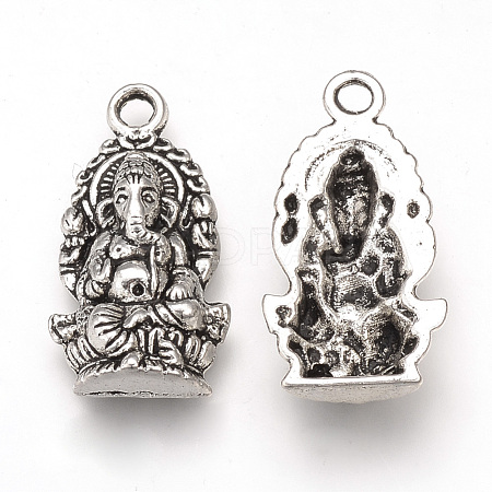 Tibetan Style Alloy Pendants TIBEP-T002-38AS-RS-1
