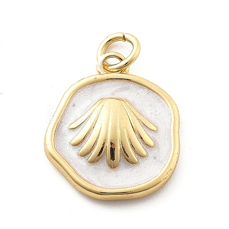 Ocean Theme Brass Enamel Pendants X-KK-Q029-01C-G-1
