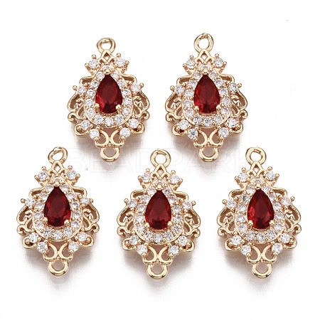 Brass Micro Pave Cubic Zirconia Links Connectors X-KK-R111-011-A01-1