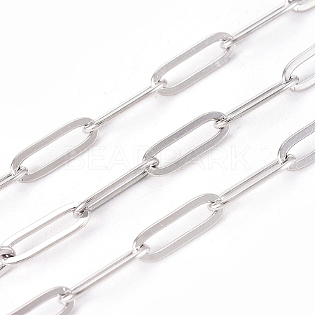 304 Stainless Steel Paperclip Chains X-CHS-CJC0001-03P-1