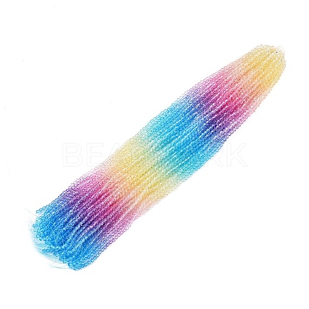 Gradient Color Baking Paint Glass Bead Strands LS-DGLA-A039-T6mm-A07-1