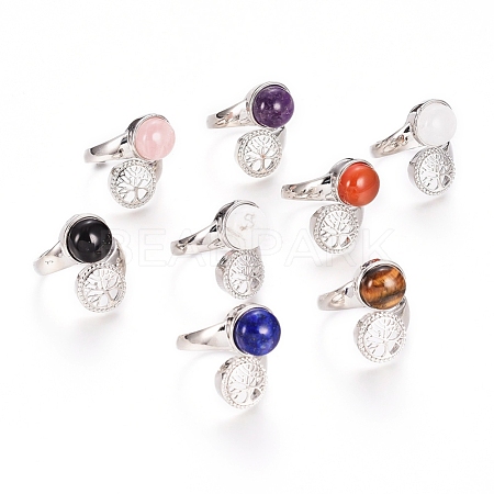 Mixed Gemstone Rings RJEW-G098-02A-P-1