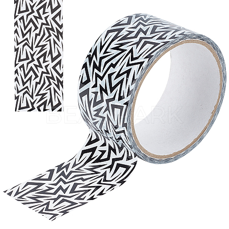 15M Black & White Self Adhesive BOPP Plastic Tape Roll AJEW-WH0471-30A-1