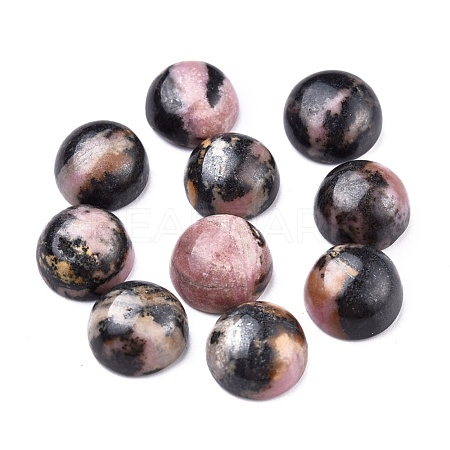 Natural Rhodonite Cabochons X-G-P393-R68-8MM-1