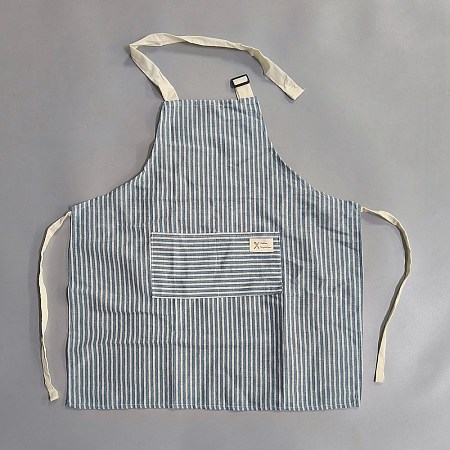 Stripe Polycotton Sleeveless Apron AJEW-WH20067-020A-1