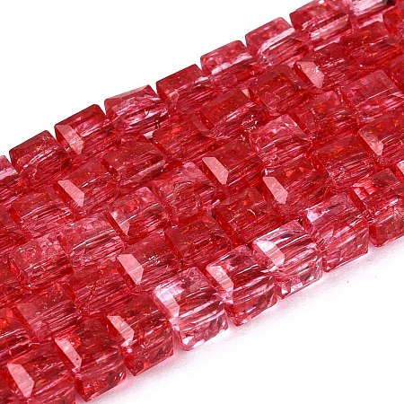 Crackle Transparent Glass Beads Strands GLAA-N062-4mm-13-1