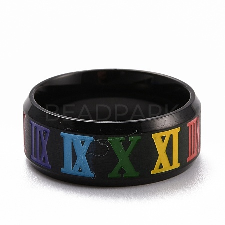 Pride Style Titanium Steel Finger Rings RJEW-F119-01EB-1