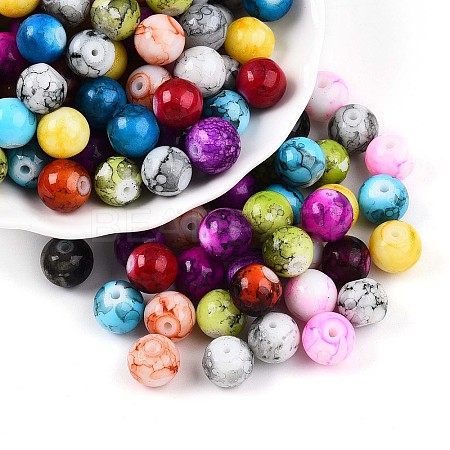 Baking Paint Glass Beads DGLA-S115-10mm-MS-1