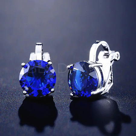 Brass Cubic Zirconia Clip-on Earrings WGE68B6-06-1