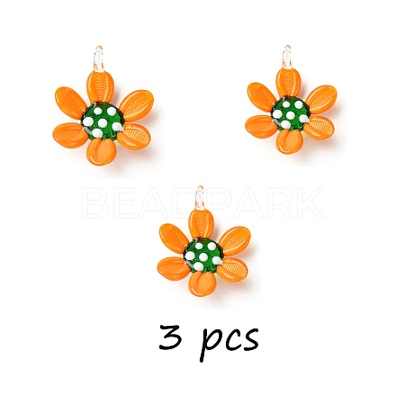 3Pcs Handmade Lampwork Pendants LAMP-YW0001-92-1