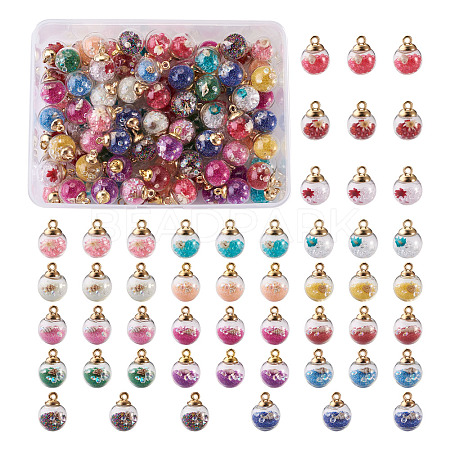 Transparent Glass Globe Pendants GLAA-KS0001-02-1