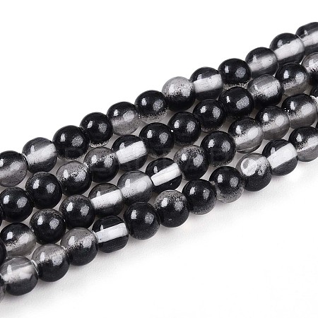 Baking Paint Transparent Glass Beads Strands DGLA-N011-4mm-10-1