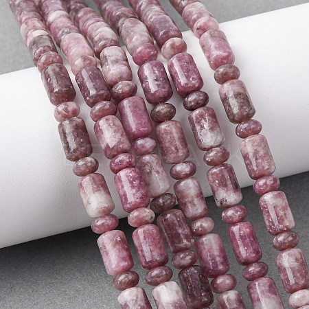 Natural Lepidolite/Purple Mica Stone Beads Strands G-H343-B01-01-1