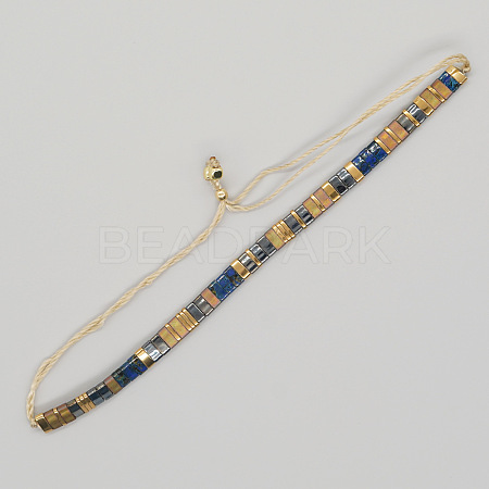 Vintage Ethnic Style Adjustable Glass Tila Beaded Handmade Slider Bracelets for Women ZN9527-14-1
