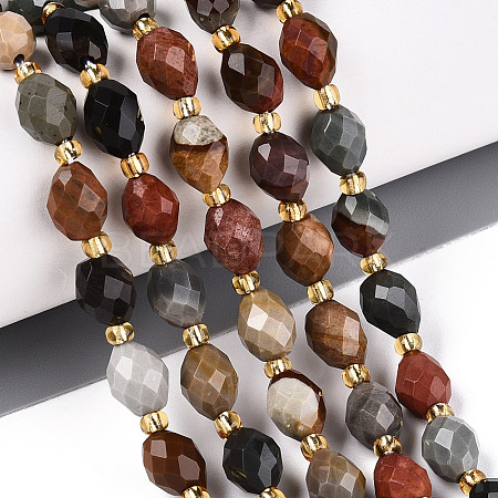 Natural Picture Jasper Beads Strands G-N342-35-8x6-09-1