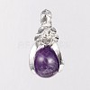Natural Amethyst Pendants G-D643-09-RS-2
