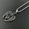 Vintage Gothic 304 Stainless Steel Cubic Zirconia Pendant Necklaces ZQ9567-2