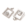 Brass Micro Pave Clear Cubic Zirconia Pendants CU-CBA2907-03B-P-2
