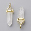 Natural Quartz Crystal Double Terminated Pointed Pendants G-G902-B23-4