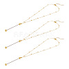 4Pcs Brass Round Ball Cable Chain Necklace Making NJEW-TAC0019-2