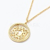 Brass Micro Pave Clear Cubic Zirconia Pendant Necklaces NJEW-E153-01G-3