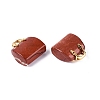 Natural Red Jasper Pendants G-Q602-01G-04-2