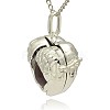 Silver Color Plated Brass Hollow Heart Cage Pendants KK-J241-10S-2