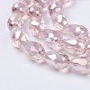 Electroplate Glass Beads Strands X-EGLA-D015-15x10mm-23-2
