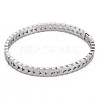 Stainless Steel Leaf Bangle with Enamel for Women BJEW-N017-017P-2