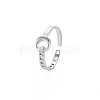 Non-Tarnish 304 Stainless Steel Moon Open Cuff Ring for Women RJEW-S405-235P-3