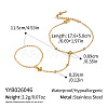 Natural Turquoise 304 Stainless Steel Flower Hand Chain Ring Bracelets for Women EH8478-6