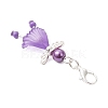 5Pcs Flower Angel Glass Seed & Acrylic Pendant Decorations HJEW-JM03563-01-5