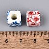 Printed Handmade Porcelain European Beads PORC-Q007-11-4