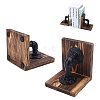 Wood Bookends with Realistic Industrial Pipe DIY-WR0005-45-1