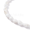 Natural Trumpet Shell Beaded Anklet for Women AJEW-AN00470-5