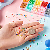80G 10 Colors Baking Paint Glass Twist Bugle Beads SEED-TA0001-47-6