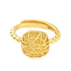 Square Brass Adjustable Rings for Women RJEW-L120-012G-2