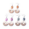 Resin & Wood Dangle Earrings EJEW-JE03027-M-1