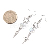 Star Alloy Synthetic Moonstone Bead Dangle Earrings EJEW-JE06790-4