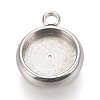 Tarnish Resistant 304 Stainless Steel Pendant Cabochon Settings STAS-K202-03C-P-1