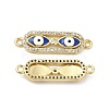 Brass Micro Pave Clear Cubic Zirconia Connector Charms with Enamel KK-E068-VB398-1-2