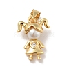 Brass Micro Pave Clear Cubic Zirconia Pendants KK-B059-12G-1