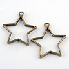 Rack Plating Alloy Star Open Back Bezel Pendants PALLOY-S047-40E-FF-1