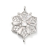 Brass Clear Cubic Zirconia Connector Snowflake Connector Charms KK-L229-079P-02-1