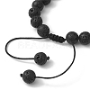 Dyed Natural Lava Rock Round Braided Bead Bracelets BJEW-JB09905-3