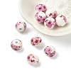 Handmade Printed Porcelain Round Beads PORC-YW0001-05A-2