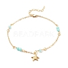 Natural Dyed White Jade Anklets for Women AJEW-AN00475-03-1