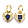 Brass Micro Pave Cubic Zirconia Charms KK-P192-07-2