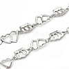 Tarnish Resistant 201 Stainless Steel Crown & Double Heart Link Chains CHS-F015-09P-01-1